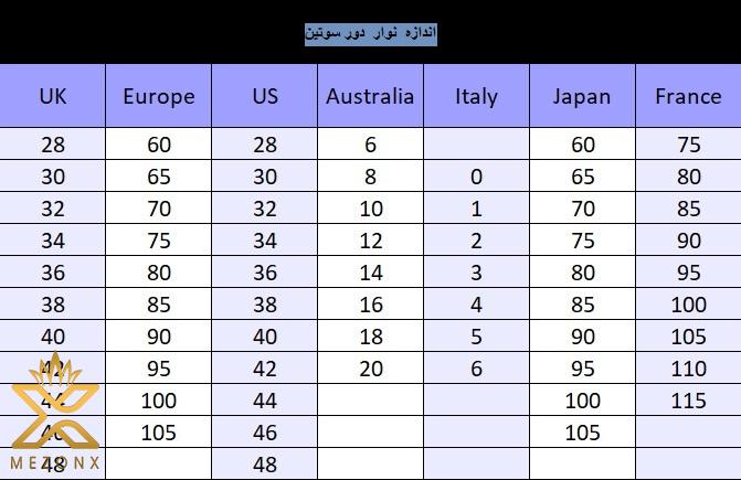 سایز سوتین سایز سوتین